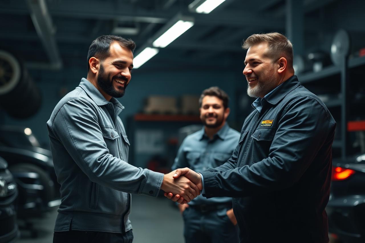 Empresários do setor automotivo fechando parceria